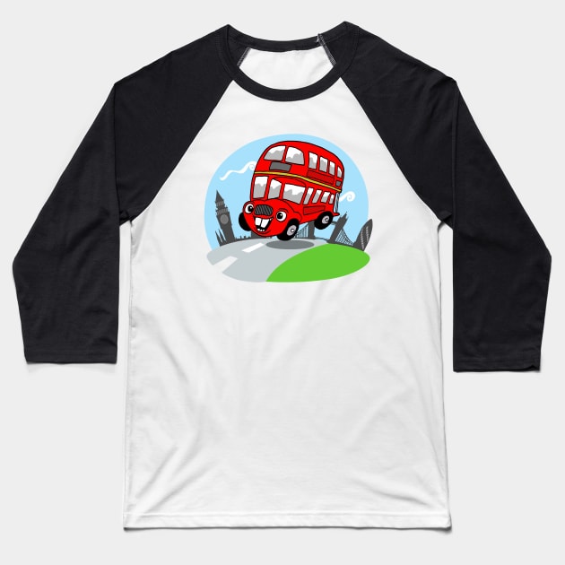 Funny London bus Baseball T-Shirt by MasterChefFR